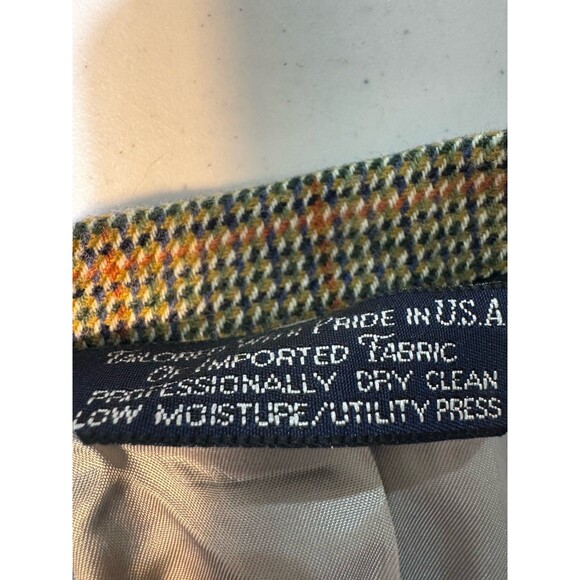 LANDS' END 46L 100% Lambswool Tiroler Loden Plaid Wool Sports Coat Blazer USA - Picture 4 of 15